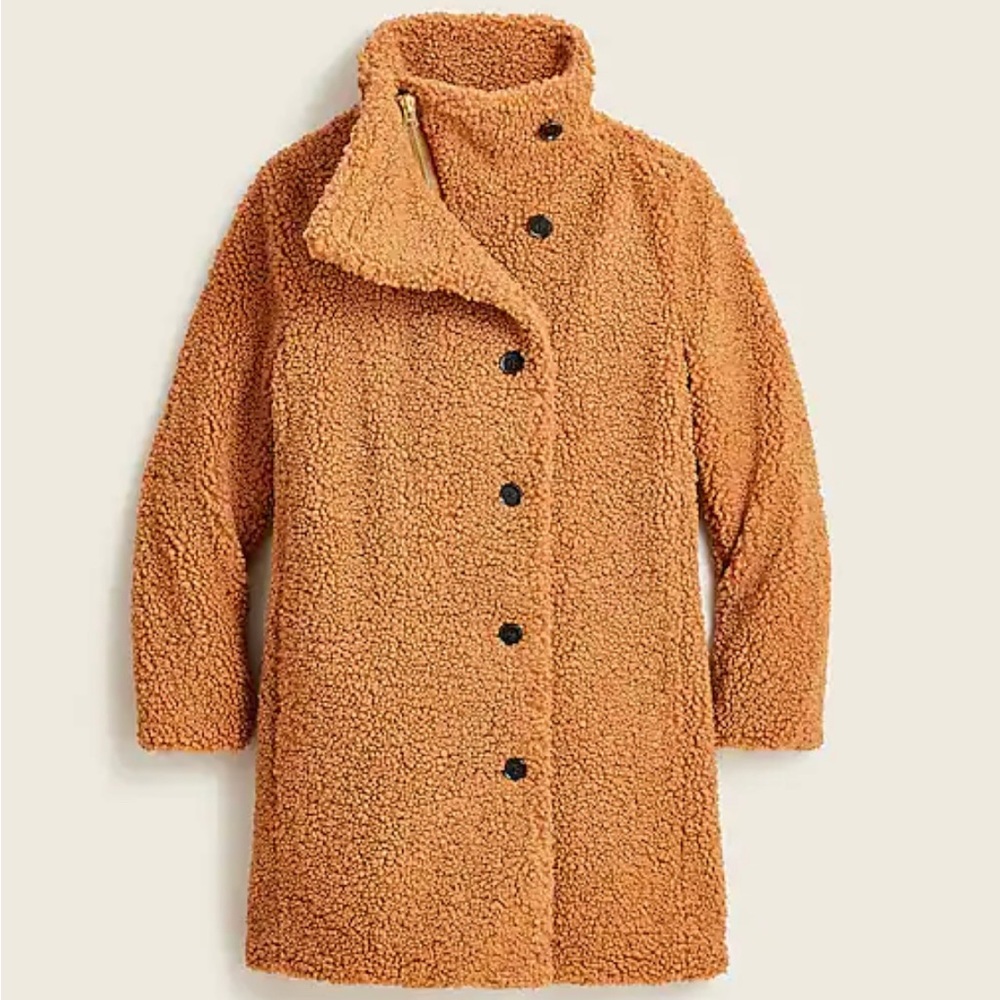 Jcrew Villa coat in teddy sherpa size 0 (Item BD166)